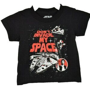 Star Wars Kids 2T Black Dont Invade My Space Mad Engine Short Sleeve T-Shirt New